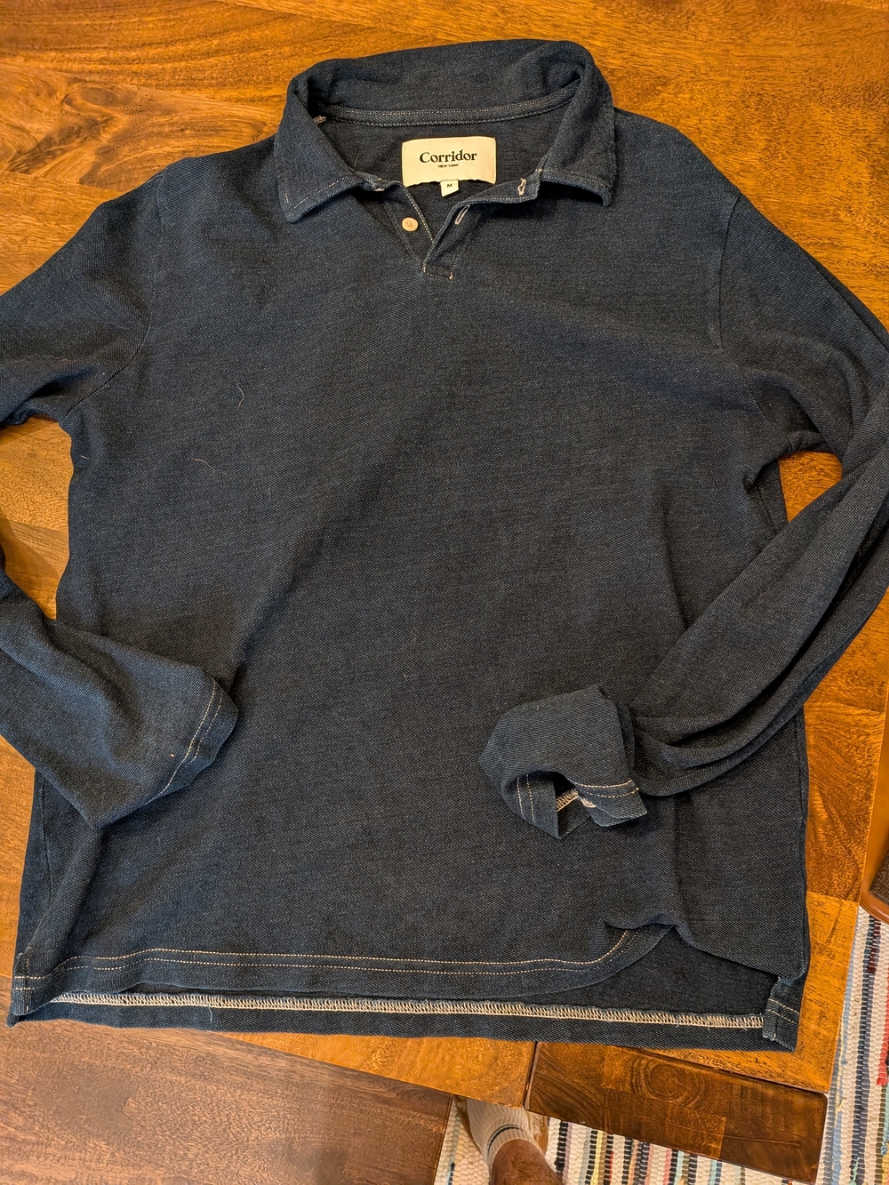 Corridor Medium Navy Long Sleeve Polo Shirt
